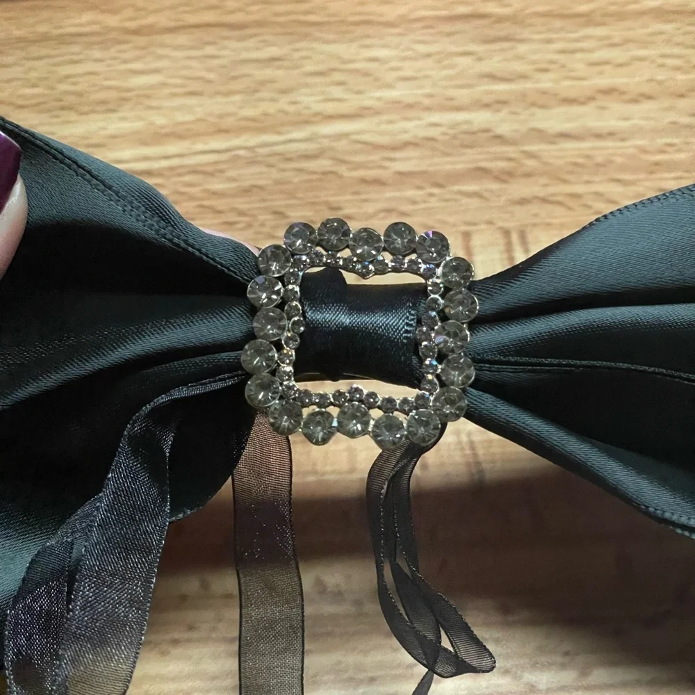 Satin Buckle Bow French Barrette Hair Clip